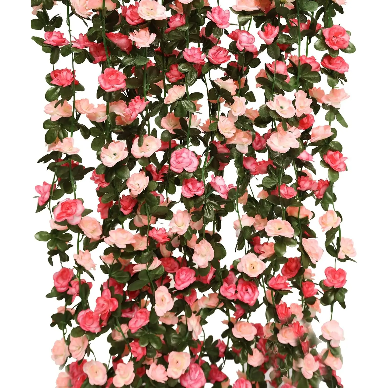 5Pcs 41Ft Lifelike Artificial Flower Rose Vine Garland, Home Decor Accessory Plant Ornaments - Universal Hanging Centerpiece for Wedding, Wall Trim, Home Improvement, Decoration Items, Party