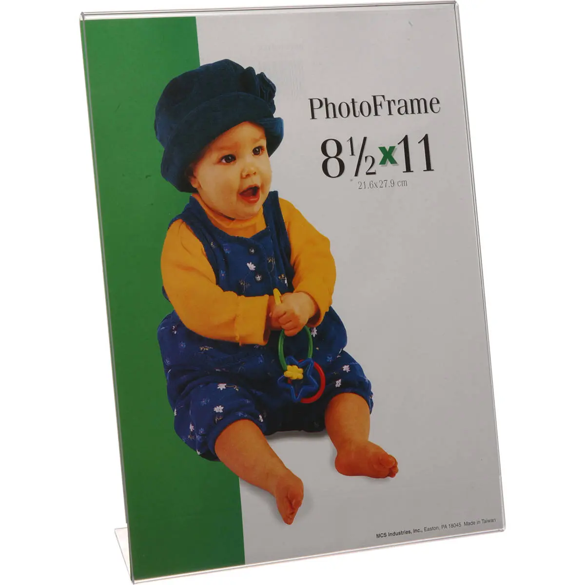 MCS Acrylic Bent Frame Ultra-Clear 'L' Easel Frame for a 8.5x11" Vertical Photo