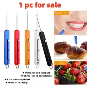 Reversible Square Toothpick with Keychain, Multi-Functional Oral Care Tool, Reusable Toothpick for Card Removal & Fruit Poking, Teeth Cleaning Tools Plaque Remover