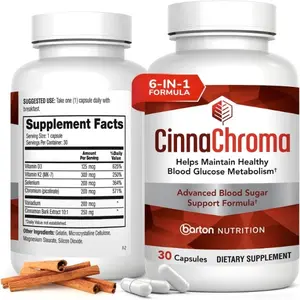 Barton Nutrition  - Cinnamon Supplement for Blood Sugar Control - 6-in-1 Formula - 30 Capsules - US Made - Natural Dietary Support for Healthy Glucose Metabolism