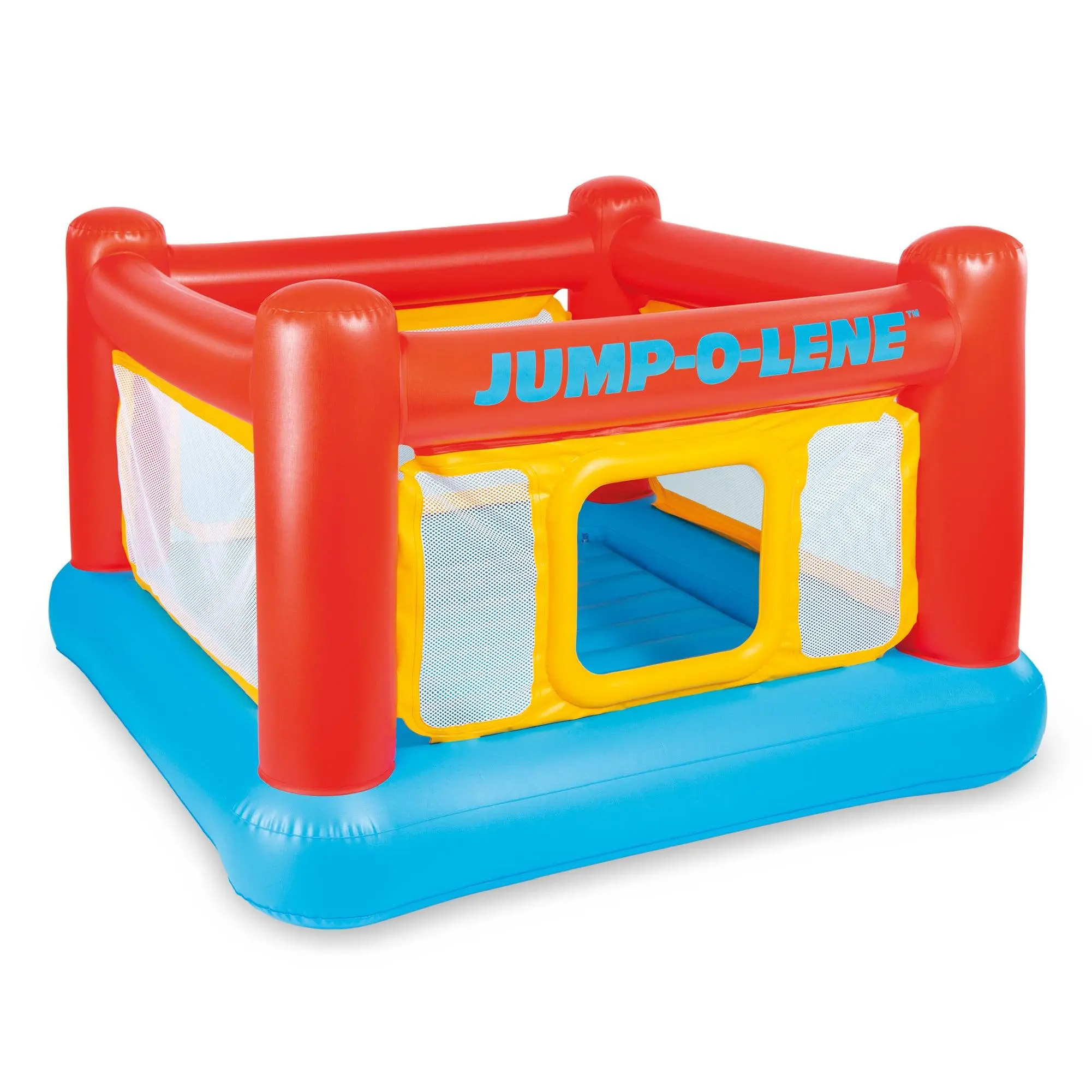 Intex Inflatable Jump-O-Lene Trampoline Bounce House with Crawl-Thru Door & Net