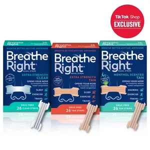 Breathe Better Bundle | Variety 3-Pack of Breathe Right Nasal Strips (78 Total), Extra Strength Tan 26ct, Extra Strength Clear 26ct, Menthol-Scented 26ct, Drug-Free, Less Snoring & Better Breathing from Nasal Congestion