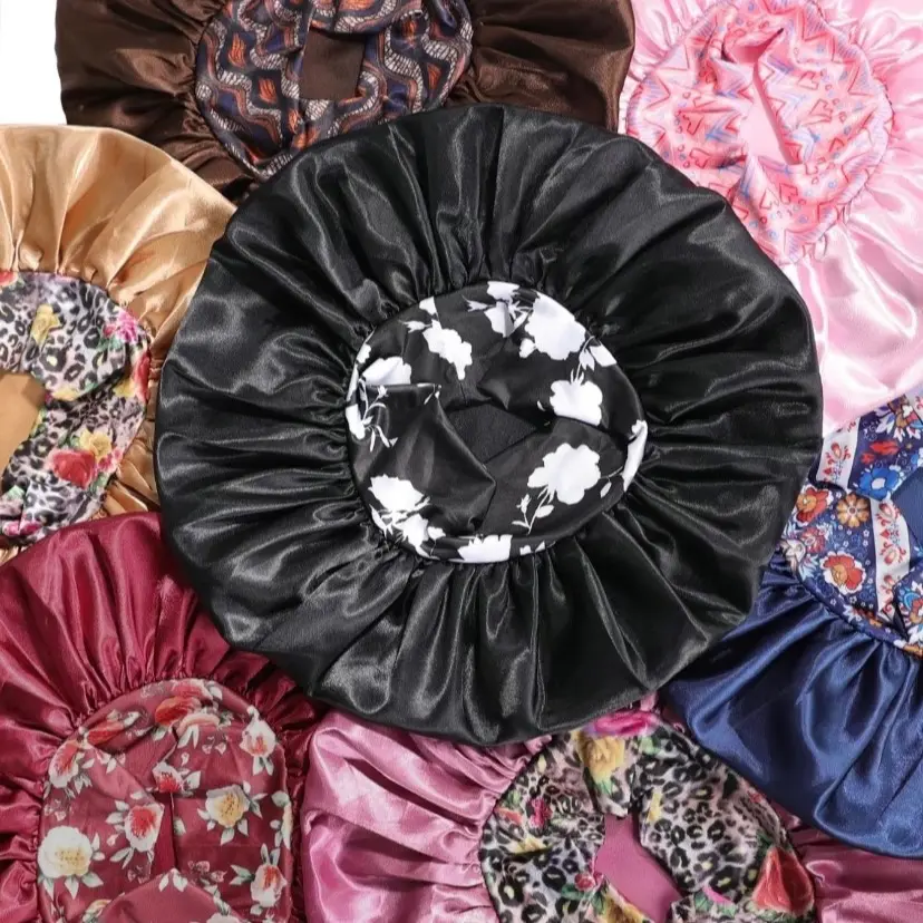 Women’s wide brim Floral print Sleeping bonnet casual simple high elastic