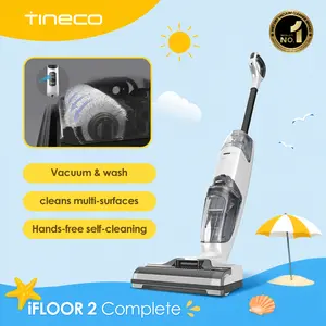 TINECO iFLOOR 2 Cordless Rechargeable Stick Vacuum Cleaner - 2-in-1 Wet-Dry, Dual-Tank, Self-Clean, Touch, Self-Propulsion System, Lightweight, for Multi-Surface Sticky Messes