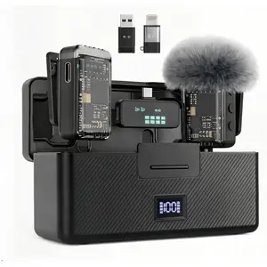 Mini  Lavalier Microphone Noise Cancelling for ,Android Lapel Mic with  Case Clip  Microphone  Microphone for Vlogging, YouTube,  Content Creator, Video Recording
