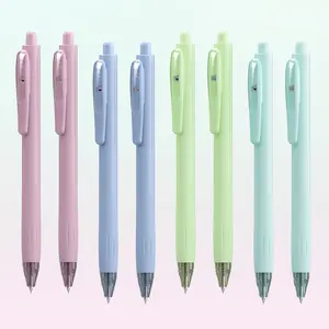 WRITECH Peekaboo Gel Pens, Black Ink, Quick Dry Ink, 8ct 0.7mm Medium Tip, Retractable, No Bleed or Smear, Comfortable Grip