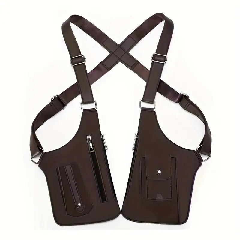 Men's Retro Chest Bag - Lightweight outdoor vest bag with hands-free phone pocket, multi-functional crossbody bag, suitable for cycling, hiking, running, and fitness - a great gift for boyfriend/husband/father.