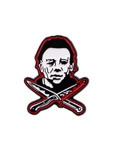 Halloween Horror Movie Enamel Brooch Pin, Zinc Alloy Cartoon Design, Vintage Punk Style, Durable Metal Pins, Unique Backpack & Clothing Accessory