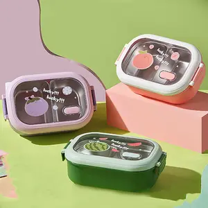 Portable Leakproof Stainless Steel Thermal Lunch Box, Insulated Divided Food Container for School, Office & Travel