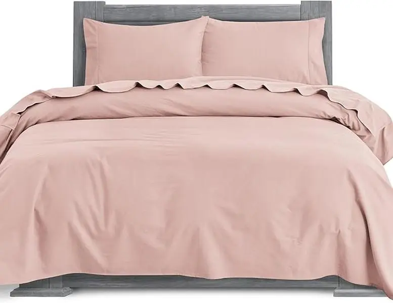 Mocassi 4-Piece 100% Turkish Cotton Flannel Bedding Set - Soft Luxury Hotel Bedding, All Season Cozy Warm Bedding Set, Soft Bedding Set