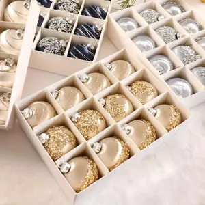 New Christmas 2.36 Inch 12-Pack Boxed Flocked Tree Yarn Ball Ornaments, Holiday Hanging Decorations, Christmas Tree Decorations, Christmas Balls, Christmas Decorations, Christmas Tree Decorations