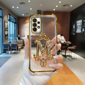 Suitable for [Galaxy A23] high-end phone case🥰，Features a premium-look printed design—not actual 3D diamond studs，Choose from any of the 26 letters. YM99