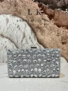 Luxury Rhinestone Evening Clutch Bag, Women's Flag Robe Purse, Elegant Diamond Embellished Wallet, Handbag Shoulder Bag, Flap Shoulder Clutch, Perfect for Parties