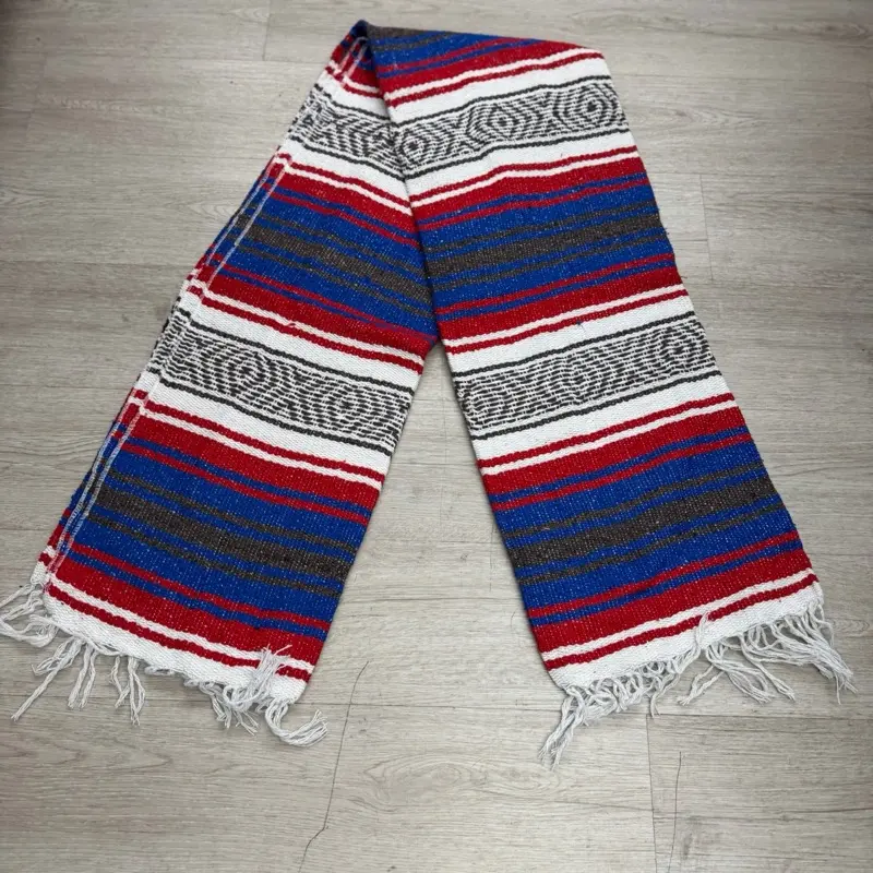 Mexican Saltillo Beach Blanket - Traditional Serape Design