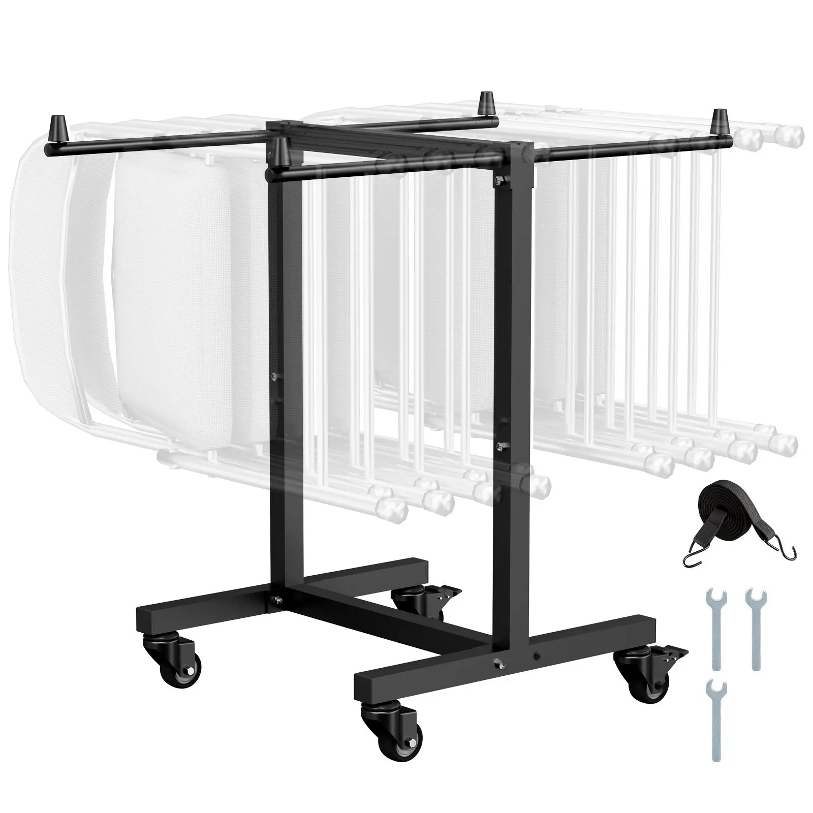 Folding Chair Rack Cart For 14 Chairs With 200 Lb Capacity, T-Shape ...