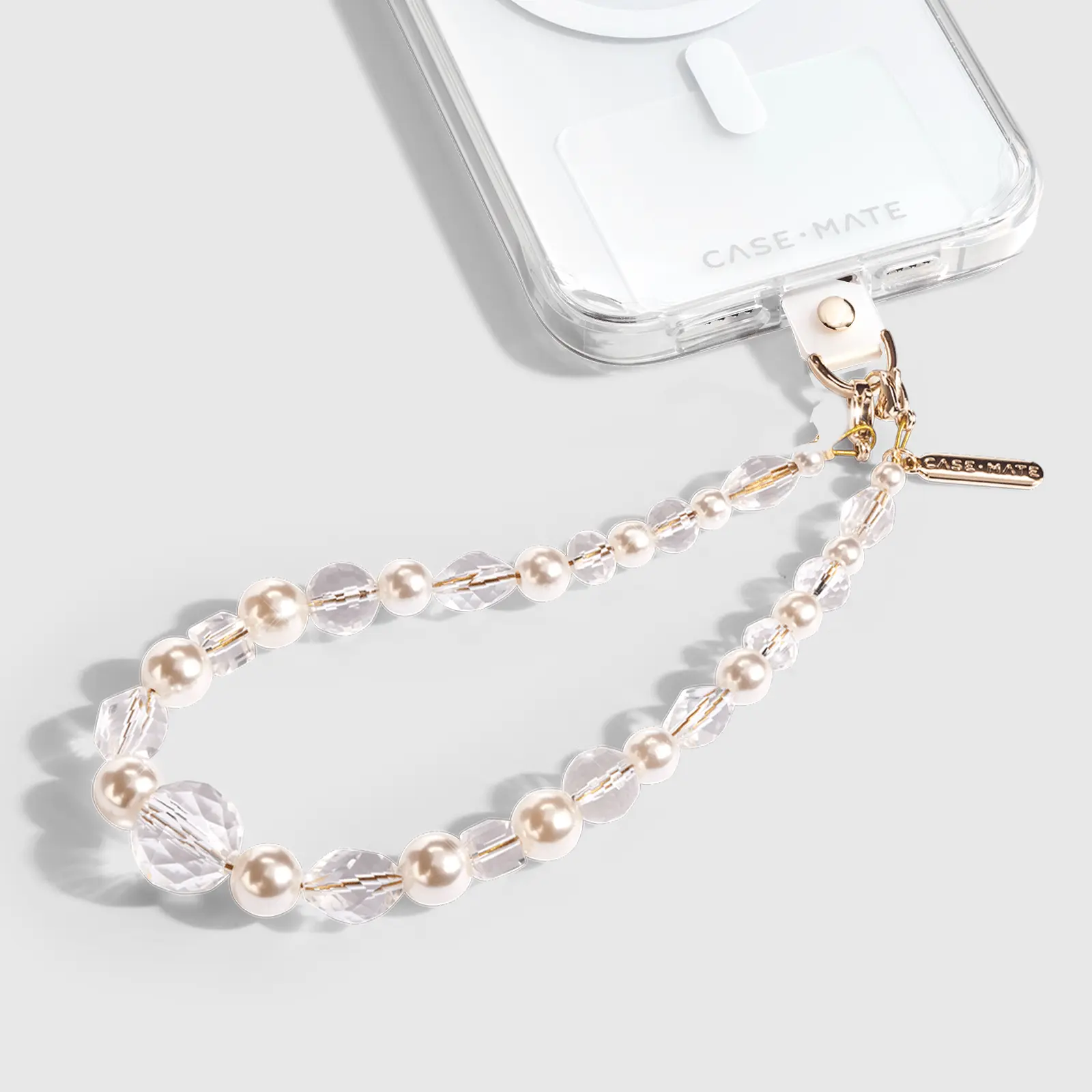 Crystal Pearl Phone Charm, Cellphone Accessories with Phone Charm Hook, Pearl-Like Design for Hands-Free, On-The-Go Use