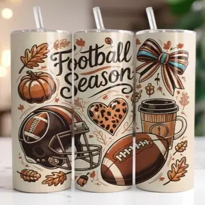Football season | 20oz Skinny sublimation tumbler transfer print out (TRANSFER ONLY, NOT A FINISHED TUMBLER)