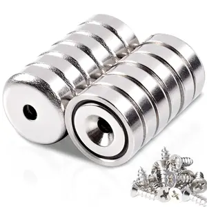 12Pcs Super Strong Neodymium Magnet with Holes, Ring Rare Earth Magnets Heavy Duty,Small Round Base Cup Countersunk Magnets Strong for Kitchen Craft Wood DIY Holding Tools Hanging (16x5 Hole 3.5mm)