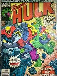 Marvel Comic Group. The Incredible Hulk: Issue 203. September 1976.  Assault on Psyklop!