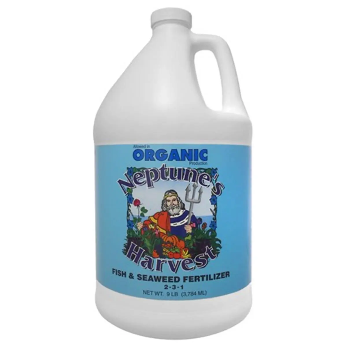 Neptunes Harvest Blue Label Fish & Seaweed Blend Fertilizer - 142 oz Gallon, 4-Pack for Garden Plants and Soil