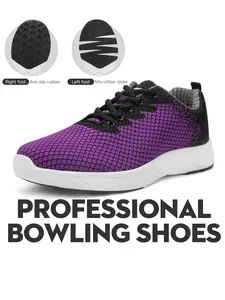 Men's Professional Bowling Shoes, Right-Hand Thrower, Pyramid Path Lite Seamless Mesh, Lightweight Breathable Knit Upper, Sporty Fit, Slide Sole