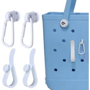 SQ-BR127 4Pcs Key Holder Set Charms for Bogg Bag,Insert Carabiners & Keychain Holders for Small & Large Beach Bags