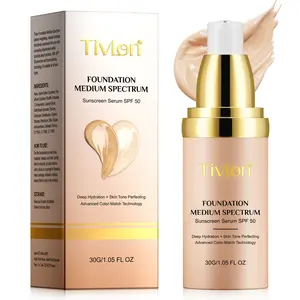 [NEW]Tivlon Color Changing Foundation & Concealer - Smart 2-in-1 Face Makeup, Self-Adjusts to Medium Skin Tones, Flawless Matte & Waterproof Finish, TikTok Viral Smart Makeup, Perfect Stocking Stuffer