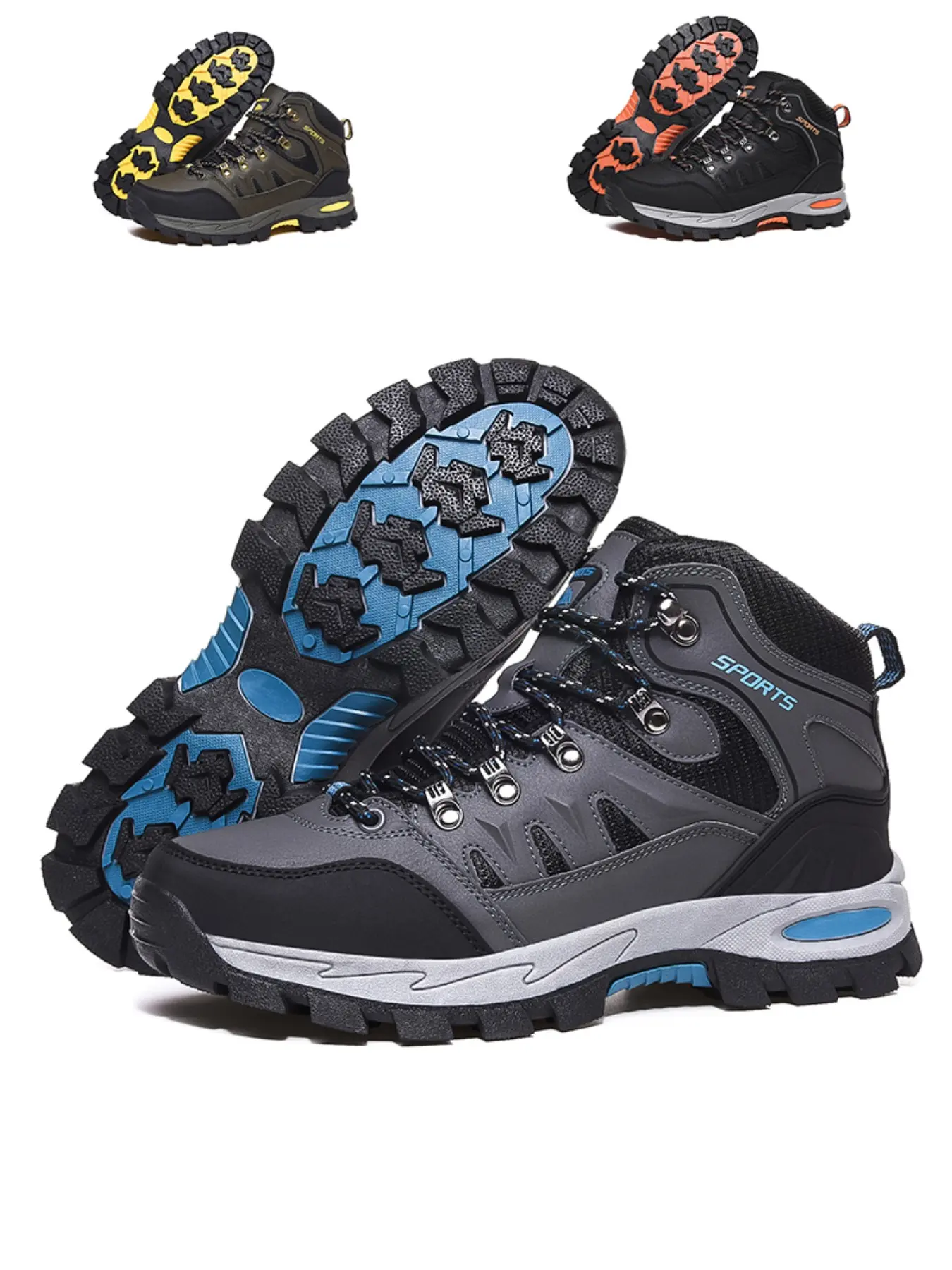 Men's Waterproof Leather Hiking Shoes, Hiking Style Shoes, Trekking Shoes, Outdoor Sports Boots, Work Boots, Motorcycle Boots, Classic Mountain Climbing Boots, Hiking Camping Shoes, Hike Footwear