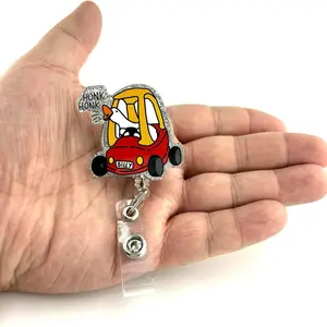 Cartoon Duck Design Badge Holder, 1 Count Retractable Badge Reel, Creative Badge Holder, Medical Badge Holder for Nurse School Office Employee