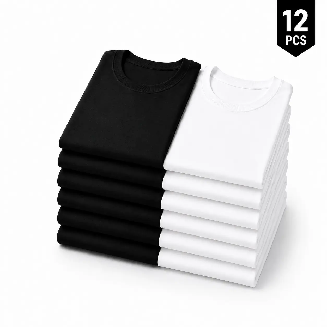 12-Pack$39.99 Great Value Stock Up Men's 180 GSM Crew Neck Short-Sleeve T-Shirts - Black, White Color Options t shirts for men clothing fashion plain style t shirt packs for men 12pack t shirts for men summer shirts
