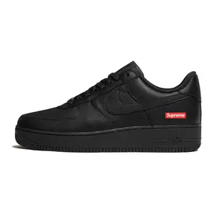 Nike × Supreme Air Force 1 CU9225-001 Box Logo Fashion Low-Cut Sneaker Unisex Black Color Closed Shoe for Everyday Use