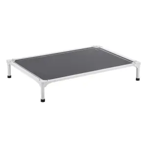 【Spotlight Day】VEVOR Elevated Dog Bed for Large Dogs, Portable Raised Dog Cot with Aluminum Tube Metal Frame and Breathable Textilene Mesh, Indoor & Outdoor Pet Cooling Raised Hammock Bed, L, Gray