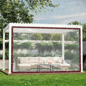 8x10ft Heavy Duty Waterproof Clear Plastic Tarp, Reinforced Grommet Design, Multi-Use Tarpaulin for Garden, Roof and Outdoor Enclosures