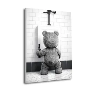 Ted Teddy Bear Toys Humor Beer Sadic Tv Movie Film Poster Canvas painting