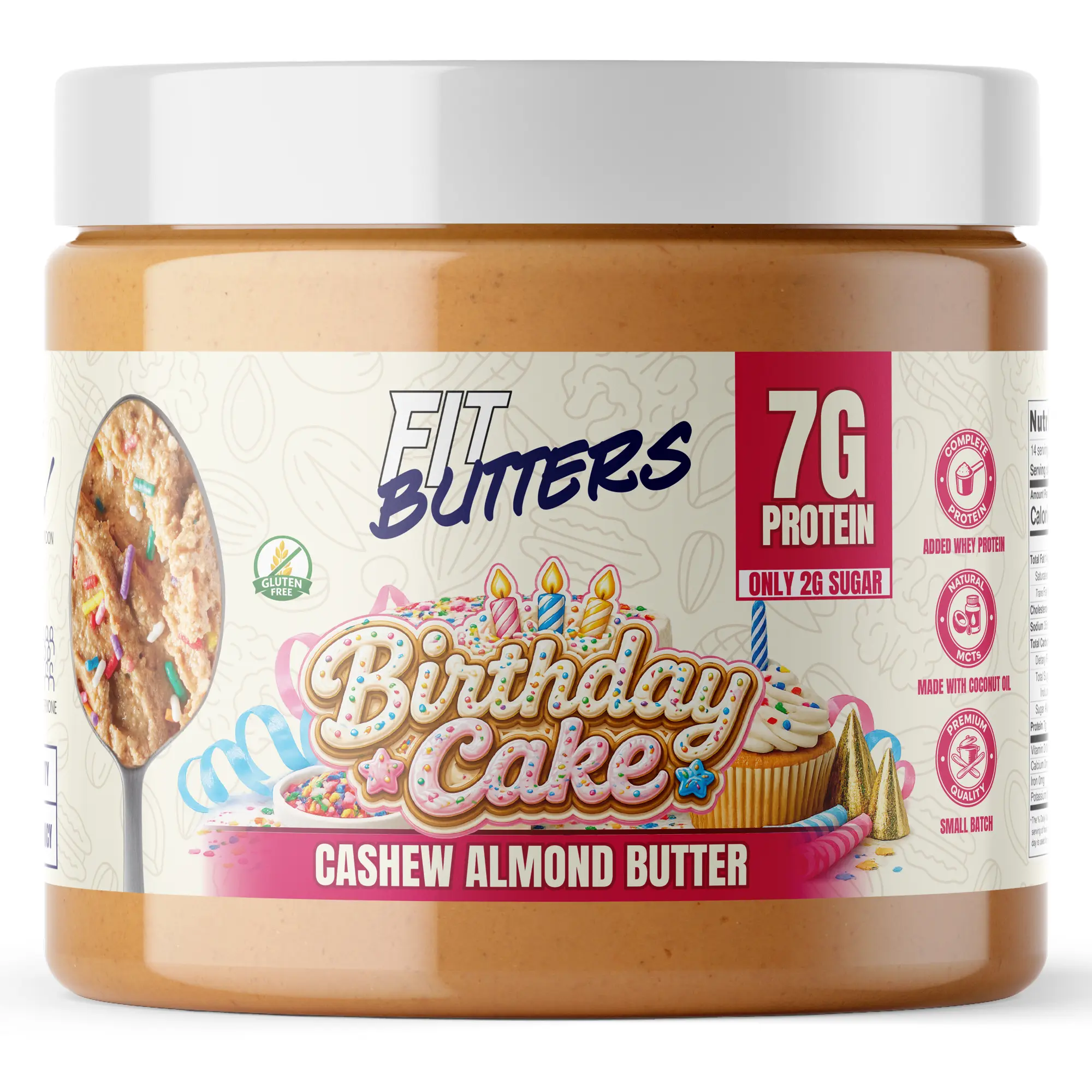 Fit Butters Birthday Cake Cashew Almond Butter Spread Healthy