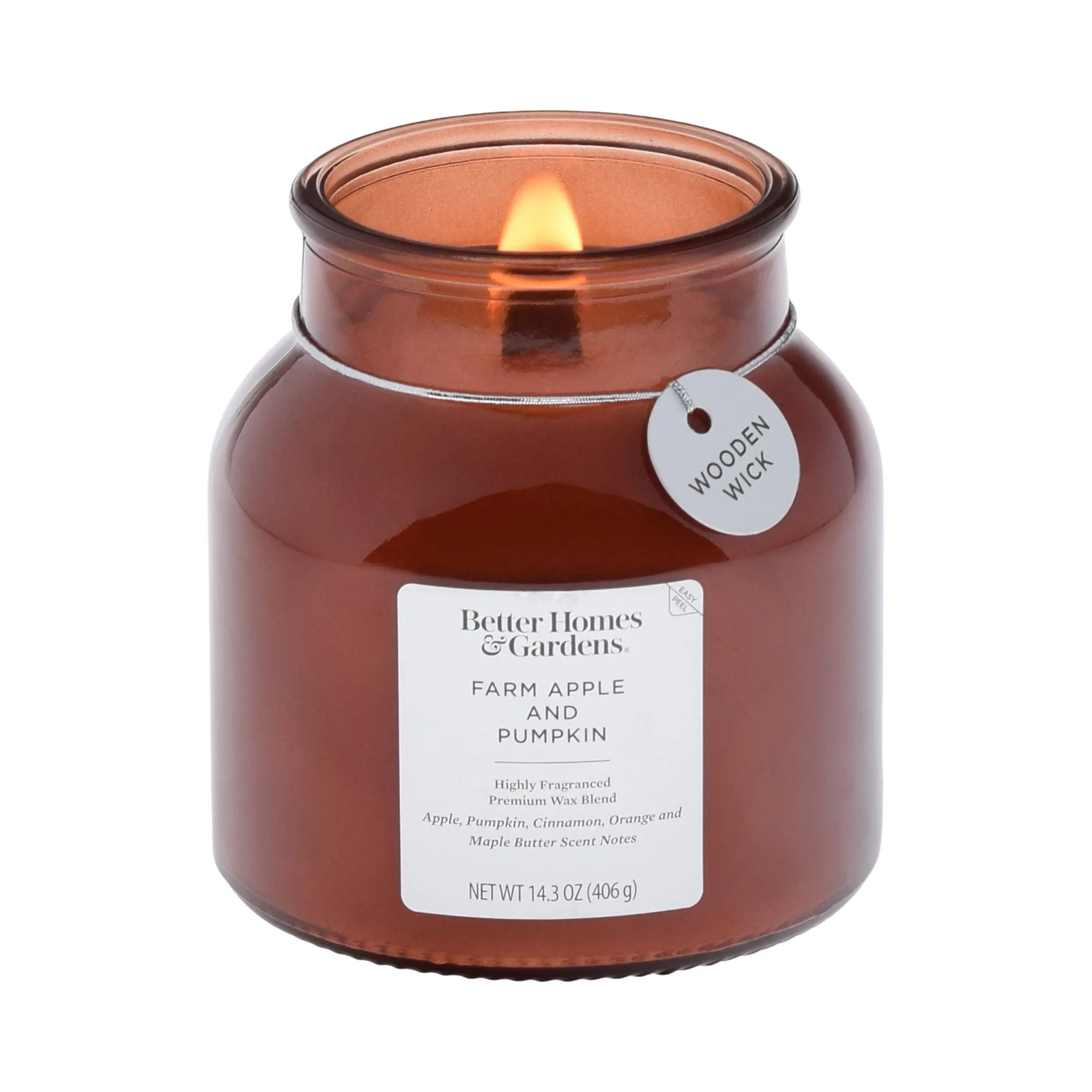 Better Homes & Gardens Farm Apple Pumpkin Scented Wooden Wick 14.3Oz Jar Candle Decor-Ware International Inc.