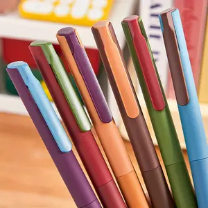 Smooth Writing 6pcs Mixed Color Click Mechanism Gel Pen St Nib - Writes Smoothly And Dries Quickly Without Ink - Multiple Usage Scenarios Multiple Uses Daily Writing, Note Marking, Notebook, Painting Quick Dry Pens