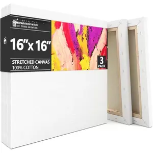 Stretched Canvas 16" X 16" Pack of 3