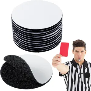 Referee Patch 12 Pairs 3 Inch  Hook and Loop Dots Reusable Round Adhesive Loop Tape Self Sticky Circle Hook