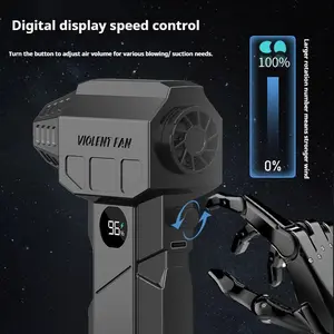 10000mAh Portable Handheld Turbo Fan 580000RPM Mini Air Blower with Vacuum Kit for Car Cleaning and Hair Drying X5