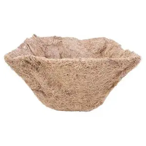 212 MAIN Square Natural Coconut Fiber Coco Liner, 14x14x7in Square Hanging Basket Liner for Garden Soil Beds
