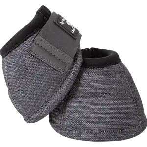 Classic Equine Dynohide 2520D No Turn Horse Overreach Bell Boots - Charcoal Gray