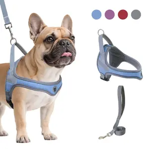 Adjustable Reflective Dog Harness, No Pull Dog Harness with Handle, Soft Dog Vest, Easy Walking and Training Harness for Small, Medium and Large Dogs, Durable Reflective Harness