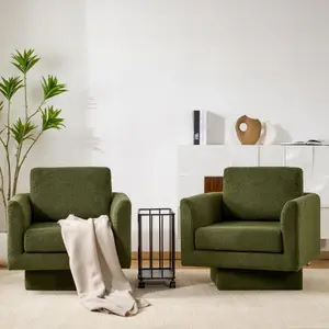 360° Modern Swivel Accent Chairs,30" W Teddy Sherpa Round Armchair,Thick Padded Lounge Sofa,Upholstered Comfy Barrel Chair,Reading Club Chair for Living Room,Nursery,Bedroom,4 Colors