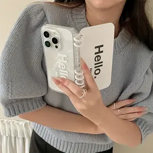 Phone Case — Creative Flip-Cover Notebook-Style Case with English Lettering | Compatible with iPhone 17, 16, 15, 14, 13, 12 | Stylish Design, Shockproof, Slim Protective Cover, Soft TPU Back Case