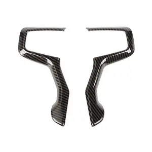 ABS Carbon Fiber Steering Wheel Button Cover Trim - Automotive Interior Upgrade Decoration Accessory for Chevy Silverado 1500 (2019 and Up), Suburban (2020 and Up), Tahoe (2021 and Up) Trucks