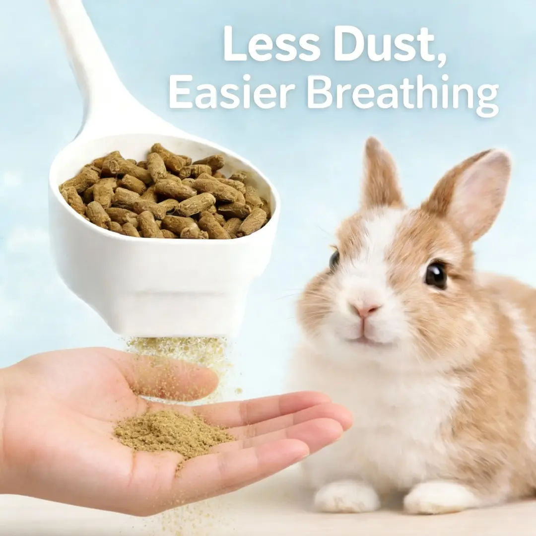Small Animal Food Sifting Spoon - Food Grade PP & Resin Rabbit Feeding Scoop, Dust-Removing Tool That Reduces Dust for Easier Breathing, Prevents Allergy Sneezing for Indoor Bunnies