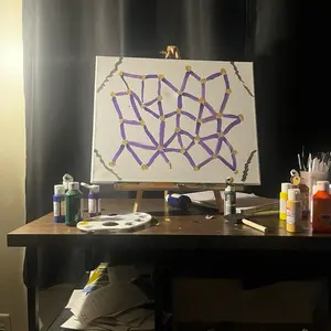 Crystal Jim- by Earl Amethyst Stone Painting - Purple Abstract Artwork for Home Decor