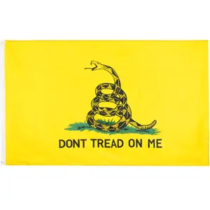 Gadsdense Dont Tread on Me 3x5Ft Flag Vivid Color Yellow Snake Boat Tapestry for College Dorm Decoration Banner Indoor Sign with 4 Brass Gromments