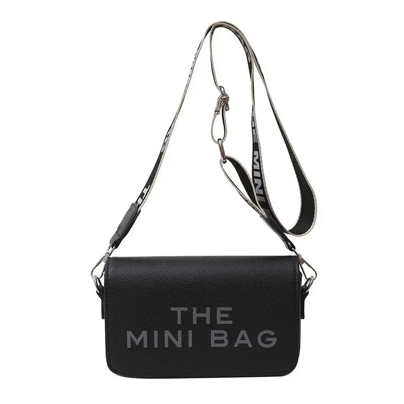 Women's Casual Handbag, Designer Inspired PU Leather Tote with "THE MINI BAG" Print, Detachable & Adjustable Crossbody Strap, Casual Shoulder Bag, Designer Inspired Bags